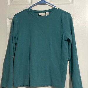 Liz Claiborne Teal Ribbed Knit Top